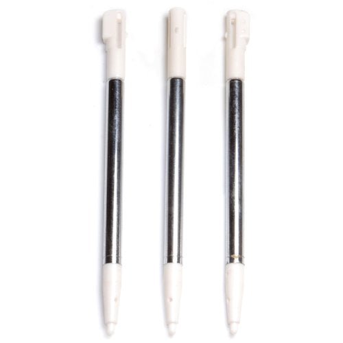 Replacement Extendable Metal Stylus Pens For Nintendo DSi - 4 Pack White | ZedLabz - 3