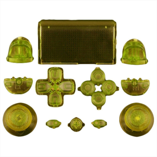 Replacement Full Button Set For 1st Gen Sony PS4 Controllers - Clear Yellow | ZedLabz