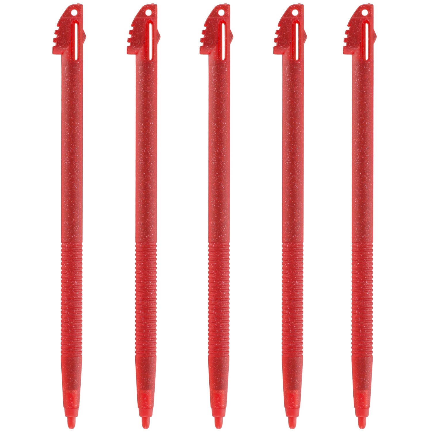 Replacement Glitter Stylus Set For Nintendo 3DS XL - 5 Pack Red | ZedLabz - 1