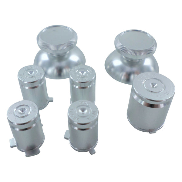 Replacement Metal Thumbsticks & Bullet Buttons Set For Xbox 360 Controllers - Silver | ZedLabz
