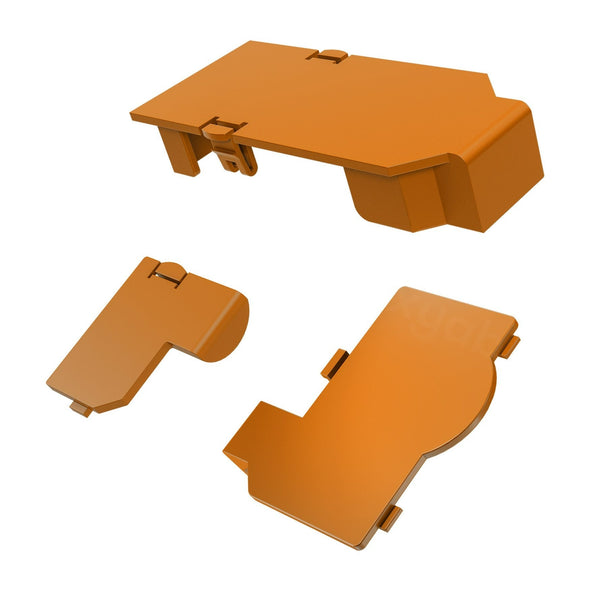 Replacement port cover set for Nintendo GameCube console Serial 1, 2 & Hi speed ABS plastic doors - Orange | XYAB - 1