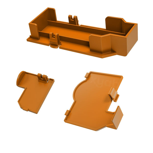 Replacement port cover set for Nintendo GameCube console Serial 1, 2 & Hi speed ABS plastic doors - Orange | XYAB - 2