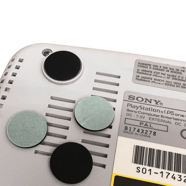 Replacement rubber feet set for Sony PSone (PS1 slim) self adhesive back 19mm - Grey | ZedLabz