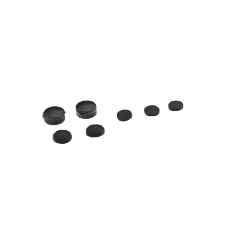Replacement rubber screw cover & plastic hinge cap set for Nintendo Gameboy Advance SP - black | ZedLabz - 1