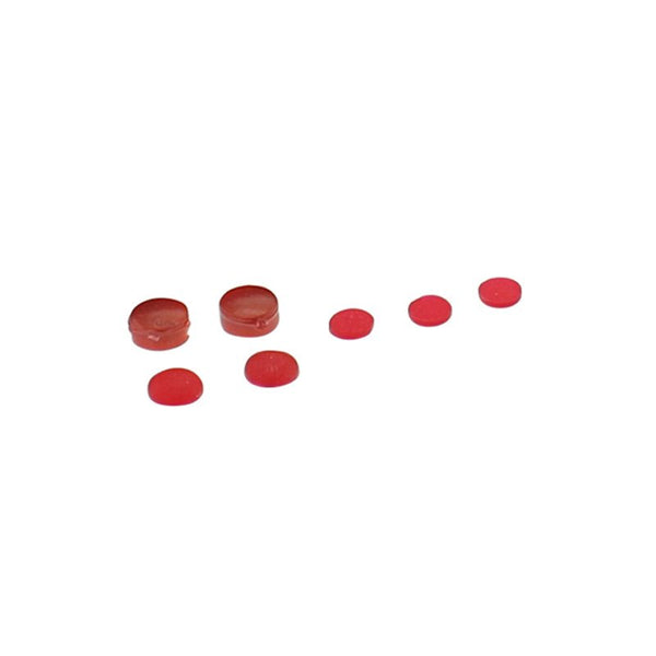 Replacement rubber screw cover & plastic hinge cap set for Nintendo Gameboy Advance SP - red | ZedLabz