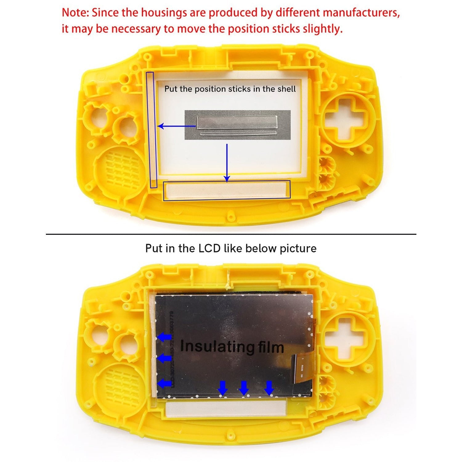 Replacement spacers for Hispeedido 3.0 drop in IPS kit Game Boy Advance GBA | ZedLabz - 2