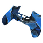 Skin grip cover for Sony PS5 controller silicone rubber leather textured - Camo Blue | ZedLabz