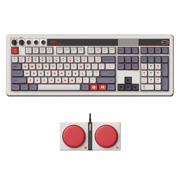 Retro 108 Mechanical Keyboard with numpad Bluetooth, 2.4G & wired for Windows & Android - US ANSI layout - N Edition | 8BitDo - 1
