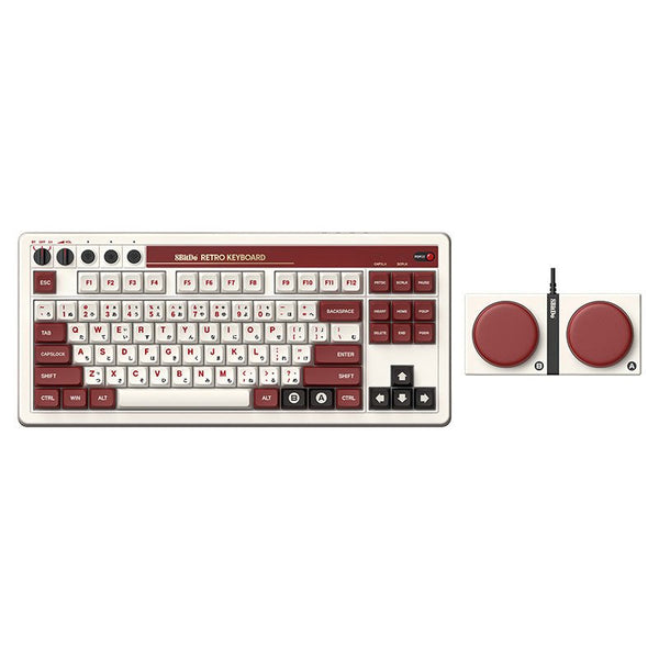 Retro Mechanical Keyboard Bluetooth, 2.4G & wired for Windows & Android - US ANSI layout - Fami Edition | 8BitDo - 1