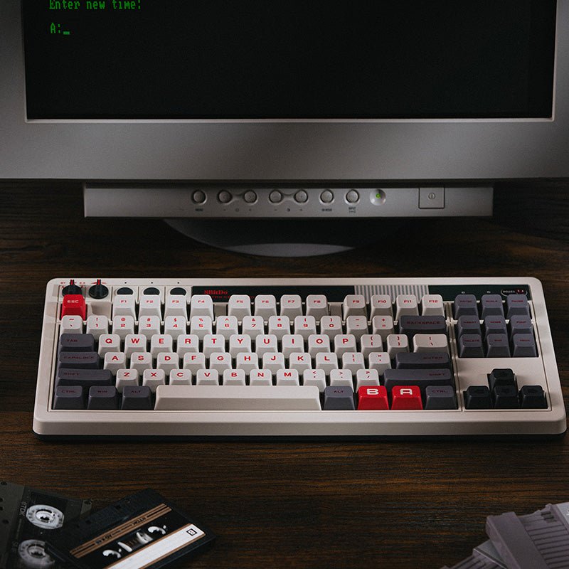 Retro Mechanical Keyboard Bluetooth, 2.4G & wired for Windows & Android - US ANSI layout - N Edition | 8BitDo