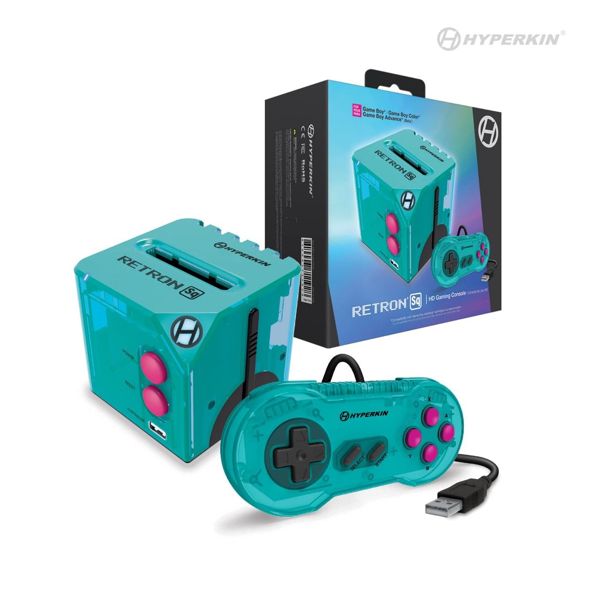 RetroN Sq HD gaming home console for Nintendo Game Boy, Color & Advance games - Turqouise | Hyperkin - 1