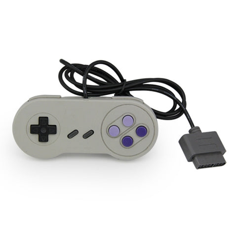 Compatible wired controller for Nintendo Snes console retro gamepad - Super Famicom style grey | ZedLabz