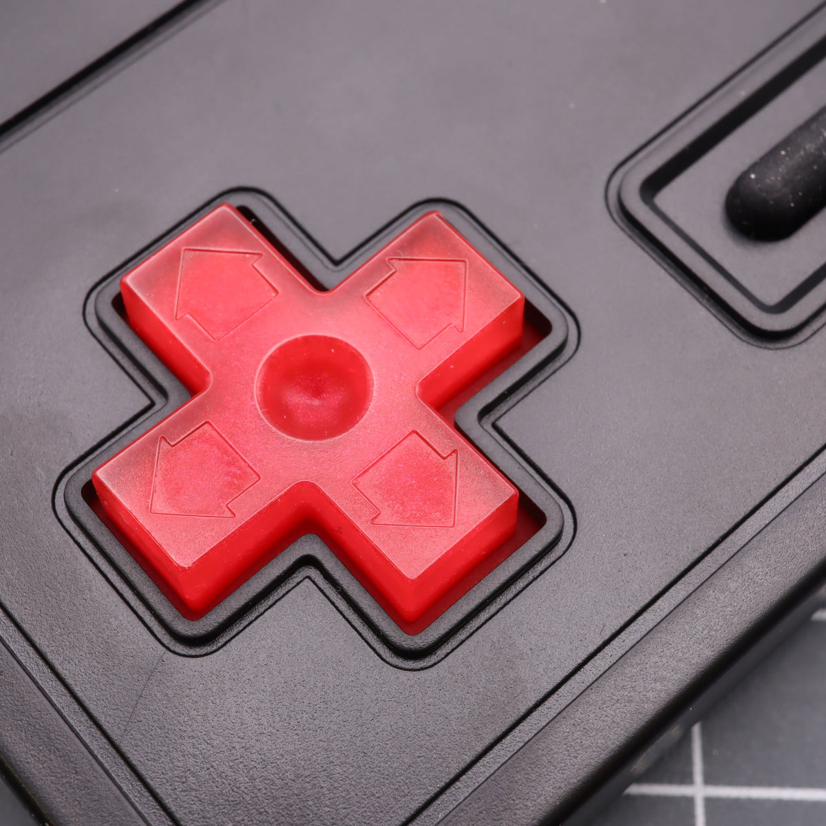 Hand cast custom resin buttons for Nintendo NES controller NES-004 (also fits Game Boy DMG-01) - Strawberry Candy | Lab Fifteen Co