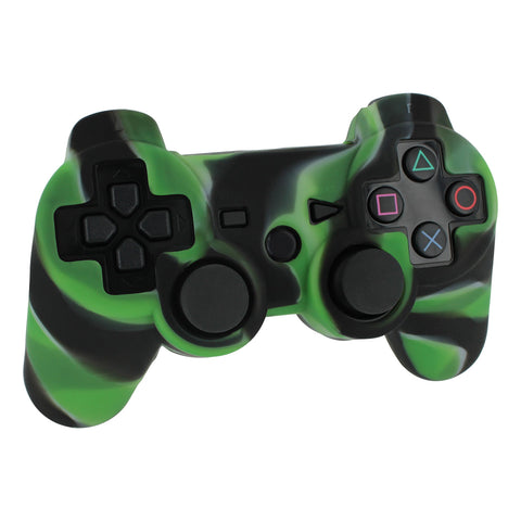 ZedLabz soft silicone cover skin rubber case for Sony PS3 controller - Camo Green