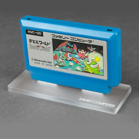 Cartridge display stand for Nintendo Famicom cart - Frosted Clear | Rose Colored Gaming