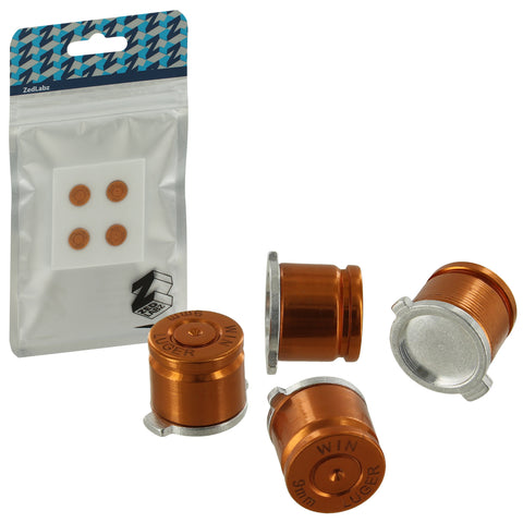 Aluminium Metal Bullet Action Button Set For Sony PS4 Controllers - Gold | ZedLabz