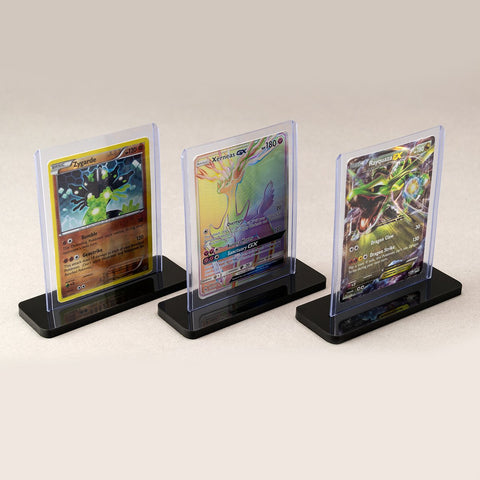 Display stand for toploader trading card pokemon, YuGiOh, MtG, Sports etc - 5 pack crystal black | Rose Colored Gaming