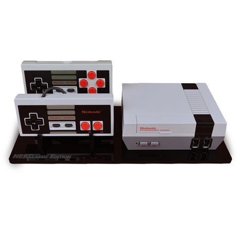 Displai Pro stand for Nintendo NES Classic console & controllers - Crystal Black | Rose Colored Gaming