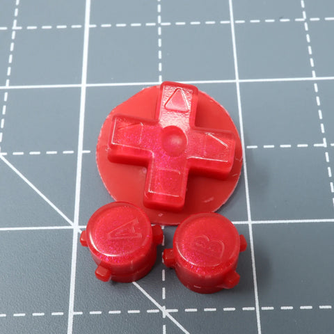 Hand cast resin buttons for Nintendo Game Boy Advance - Strawberry Candy | Lab Fifteen Co