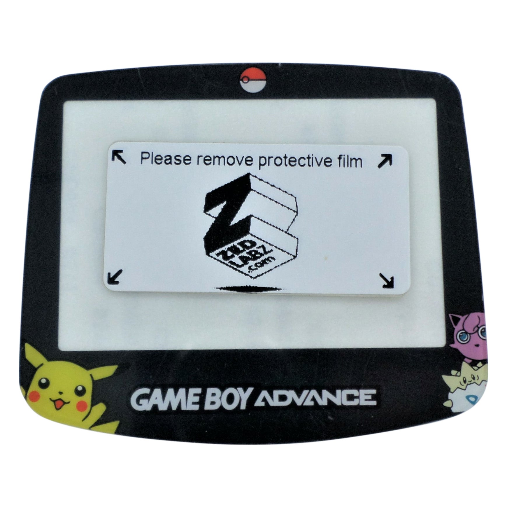 Screen lens cover for Nintendo Game Boy Advance console replacement - Pokemon edition with Pikachu Jigglypuff Togepi | ZedLabz - 1