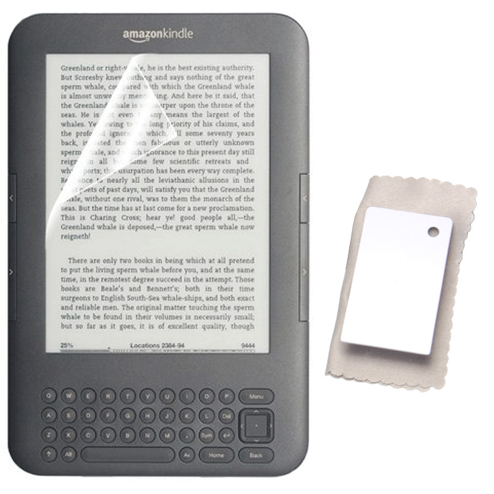 Screen Protector for Amazon Kindle 3 Keyboard with Cloths - 3 pack | ZedLabz - 5