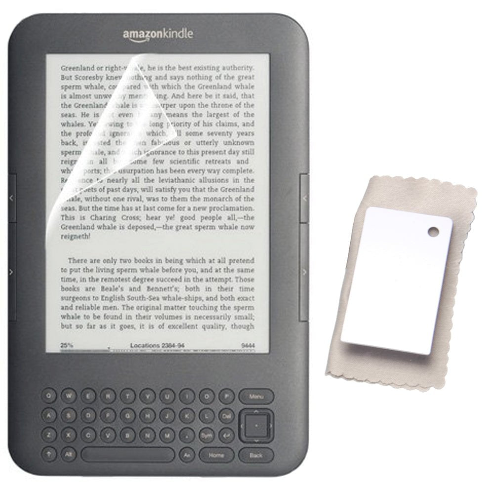 Screen Protector for Amazon Kindle 3 Keyboard with Cloths - 3 pack | ZedLabz - 4