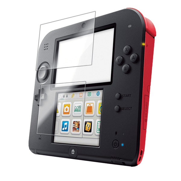 Screen protector for Nintendo 2DS top & bottom film guard inc cleaning cloth - 4 pack | ZedLabz
