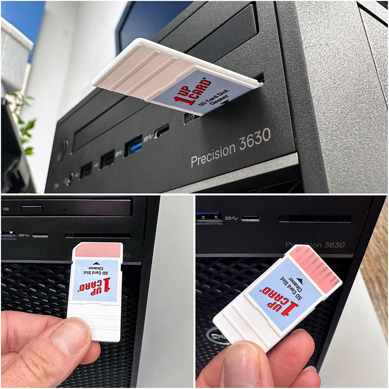 SD compatible memory card slot cleaner for Game console, Computer, Camera SDHC SDXC  | 1UPcard
