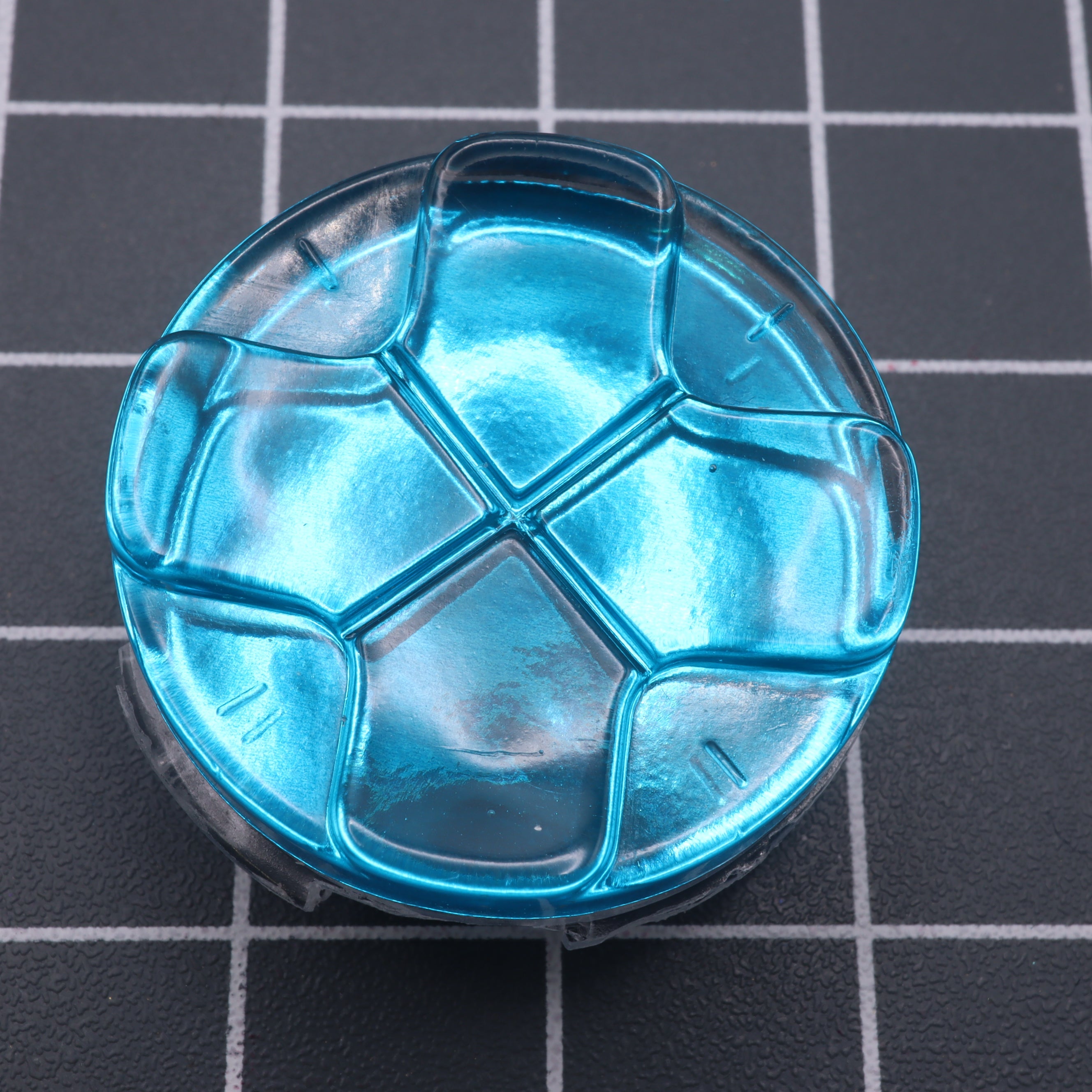 Hand cast custom resin buttons for Sega Game Gear - Chrome blue | Lab Fifteen Co