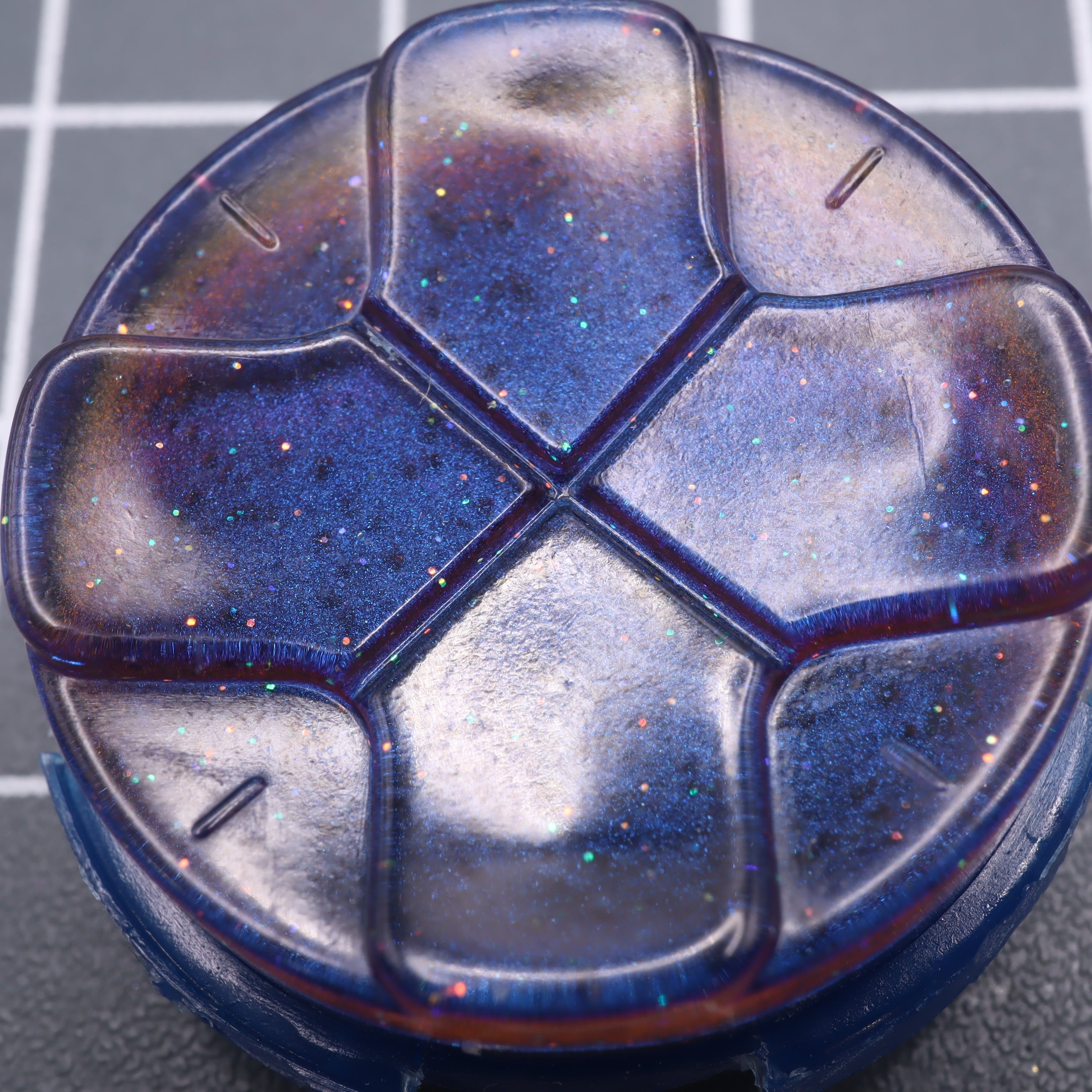 Hand cast custom resin buttons for Sega Game Gear - Cosmic blue | Lab Fifteen Co