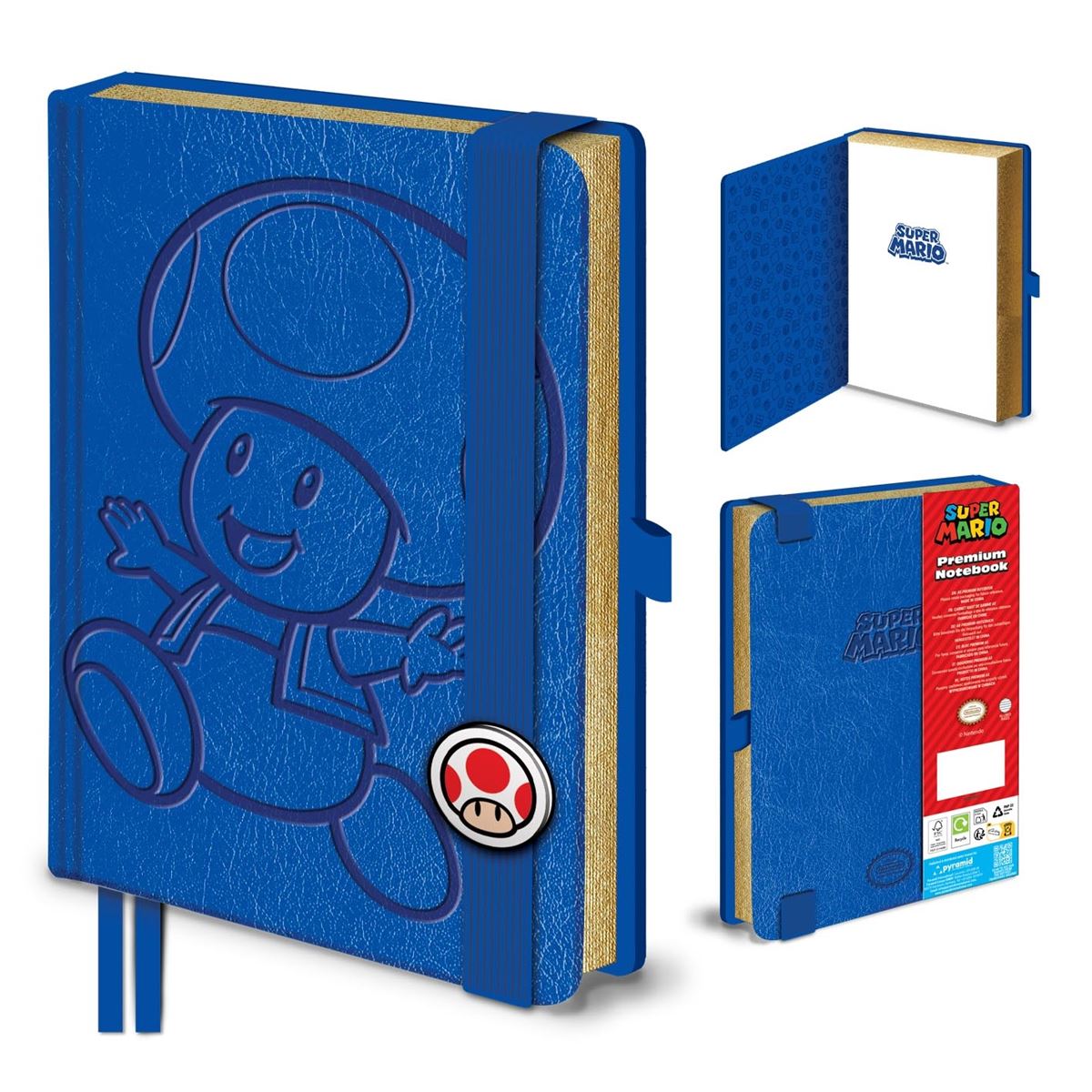 Nintendo Toad A5 slider premium hardcover lined notebook journal | Pyramid