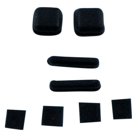 Feet and screw cover set for DS Lite console rubber silicone with adhesive replacement - Black | ZedLabz
