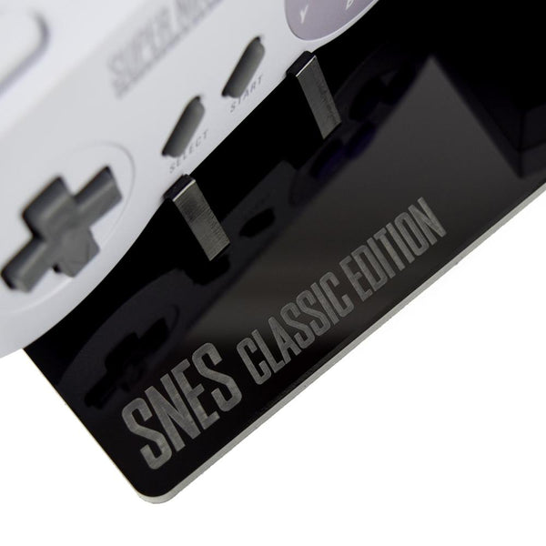 Shelf Candy stand for Nintendo SNES Super Classic console & controller - Crystal Black | Rose Colored Gaming