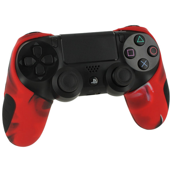 Silicone Grip Cover Skin For Sony PS4 Controllers - Camo Red | ZedLabz