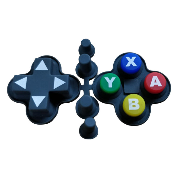 Silicone rubber button set For MintyPi Lite Console, A,B,Z,Y, D-Pad, L & R - Snes style colour scheme | Helder Game Tech