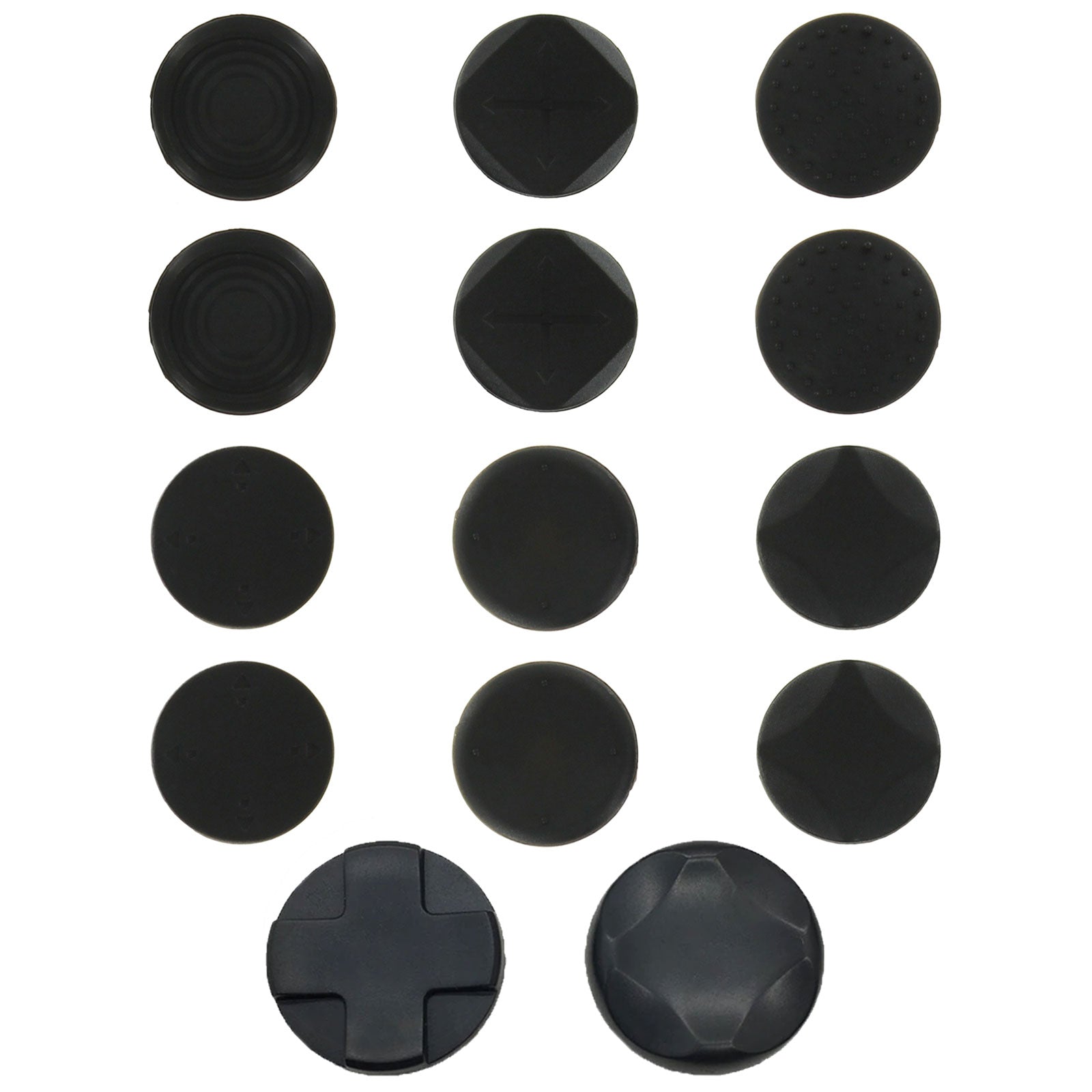 Silicone thumb grips & D - pad rockers for Sony PS Vita 1000 & 2000 Slim - 14 in 1 pack black | ZedLabz - 1