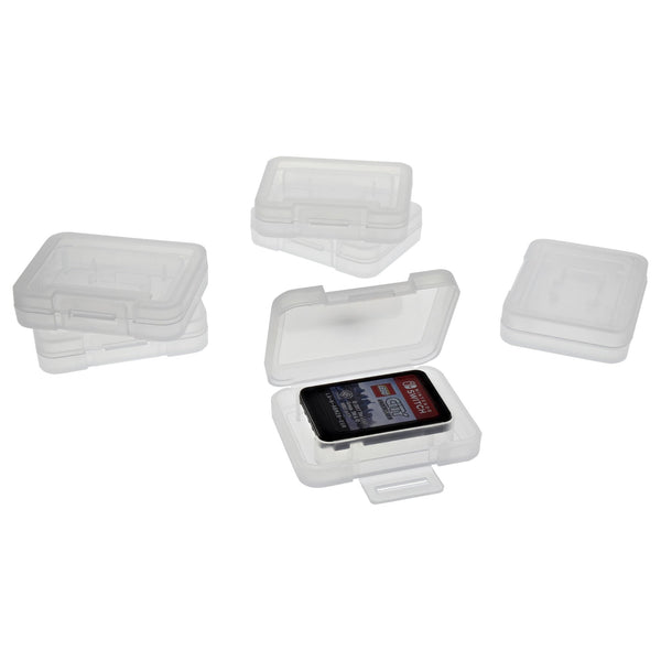 Single tough storage cases for Nintendo Switch game cartridges with micro SD memory card slot - 12 pack clear | ZedLabz