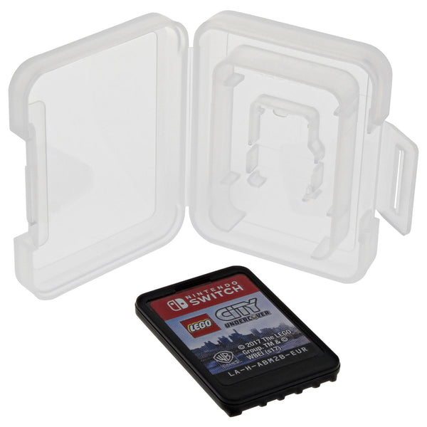 Single tough storage cases for Nintendo Switch game cartridges with micro SD memory card slot - 12 pack clear | ZedLabz