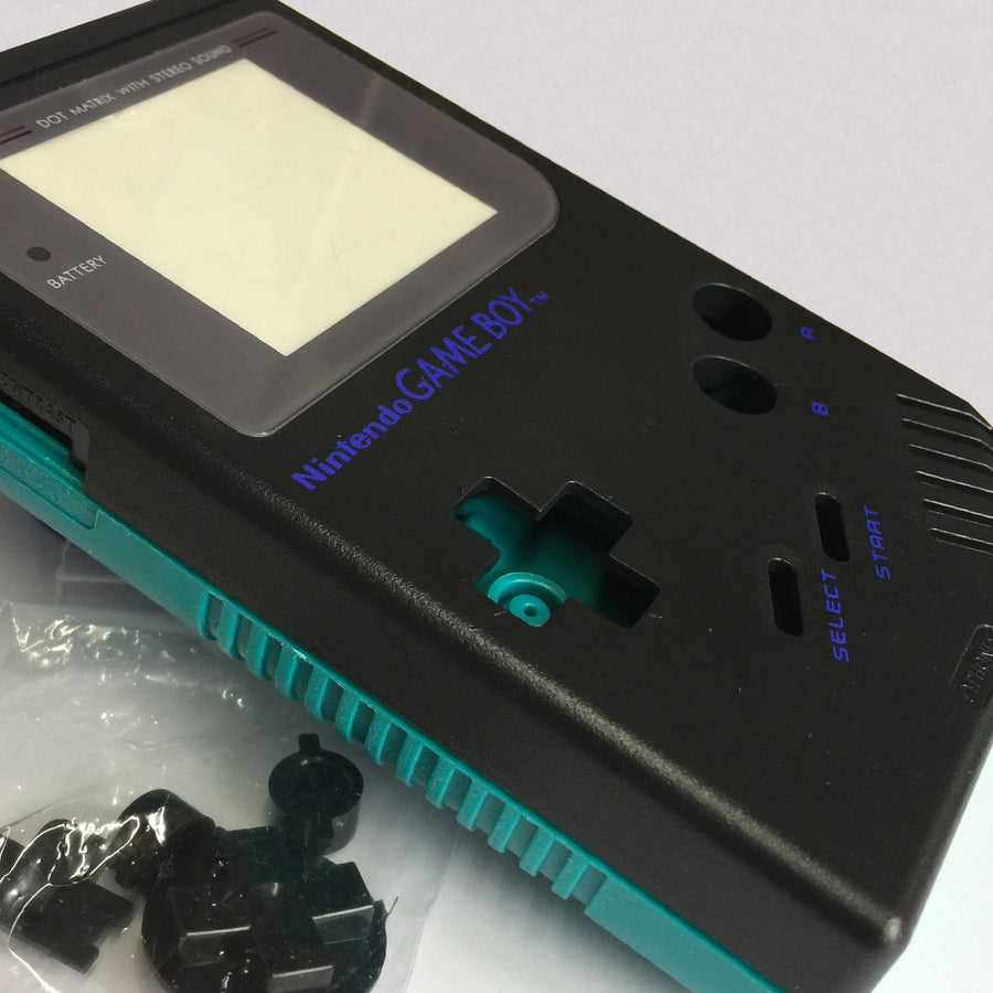 ZedLabz two tone replacement housing shell case mod kit for Nintendo Game Boy DMG-01 - black & teal