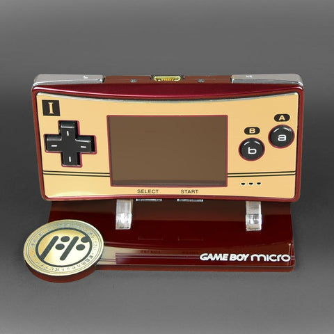 Display stand for Nintendo Game Boy Micro handheld console acrylic - Famicom special edition - one player | Rose Colored Gaming