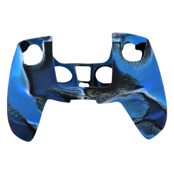 Skin grip cover for Sony PS5 controller silicone rubber leather textured - Camo Blue | ZedLabz