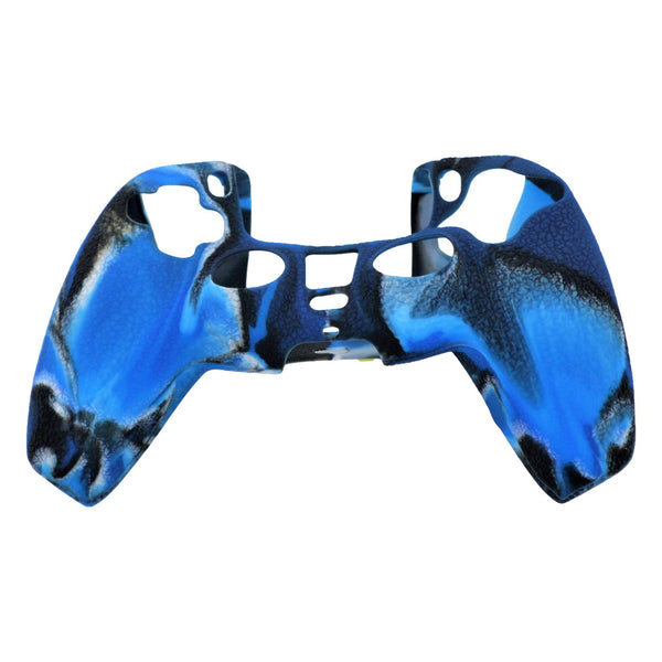 Skin grip cover for Sony PS5 controller silicone rubber leather textured - Camo Blue | ZedLabz