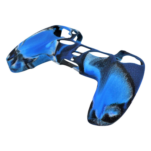 Skin grip cover for Sony PS5 controller silicone rubber leather textured - Camo Blue | ZedLabz