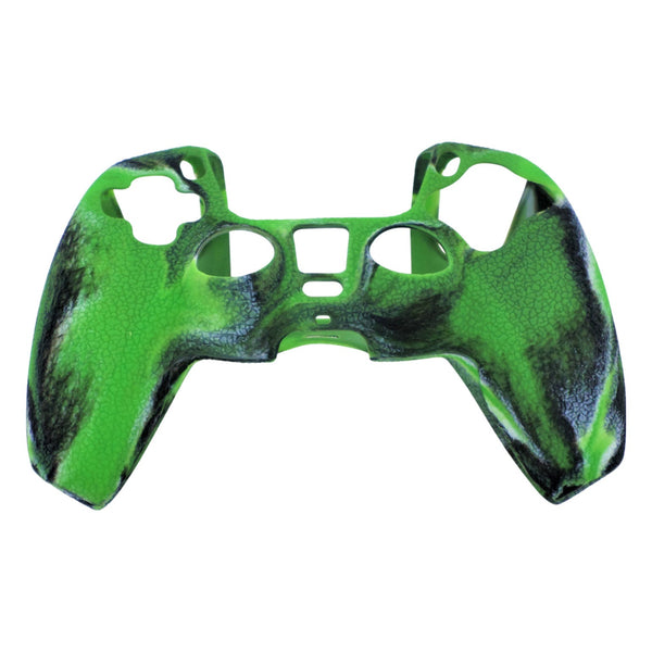 Skin grip cover for Sony PS5 controller silicone rubber leather textured - Camo Green | ZedLabz