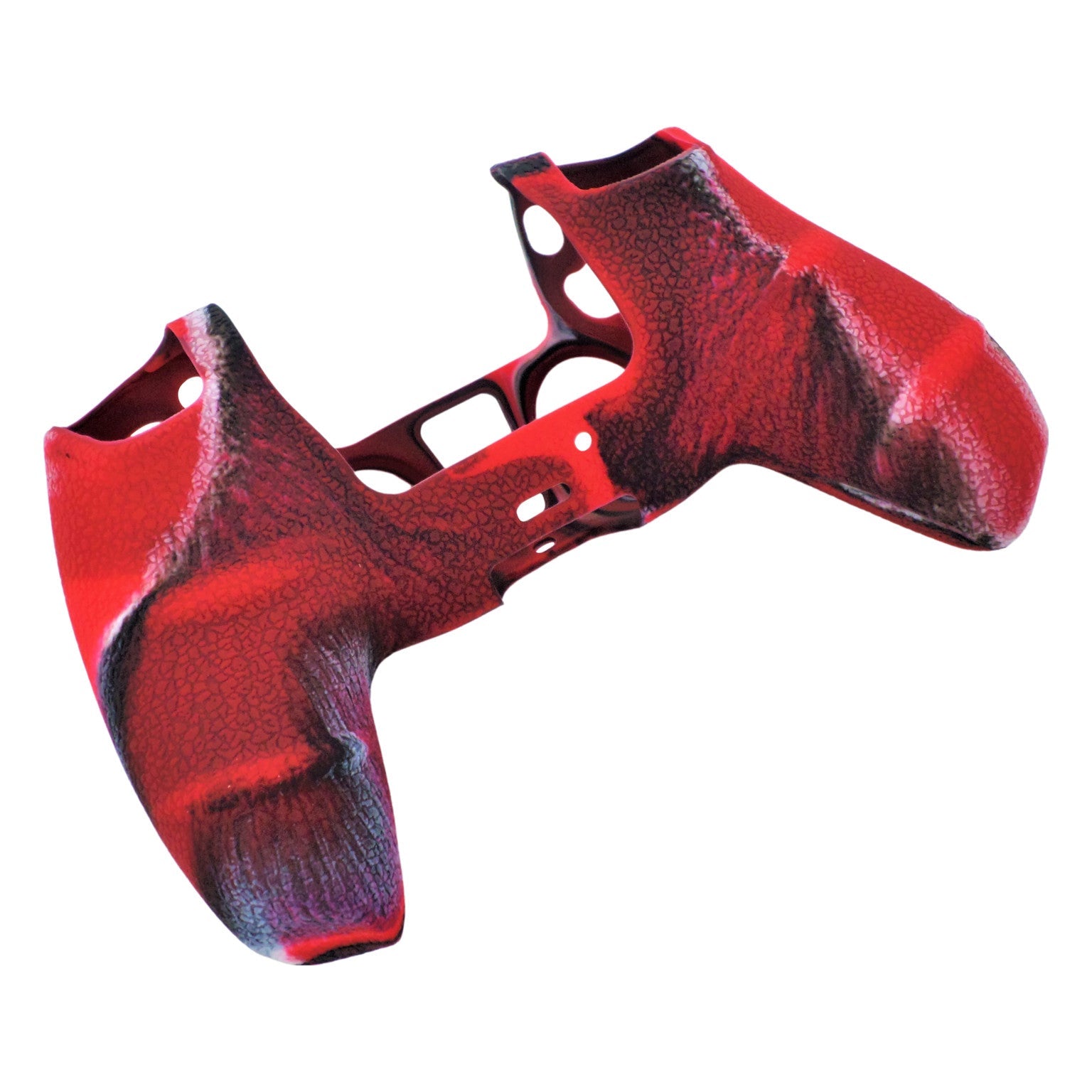 Skin grip cover for Sony PS5 controller silicone rubber leather textured - Camo Red | ZedLabz - ZedLabz800723