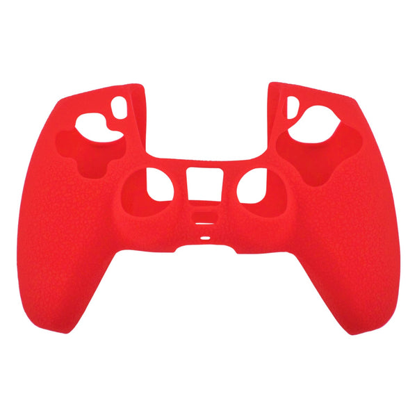 Skin grip cover for Sony PS5 controller silicone rubber leather textured - Red | ZedLabz