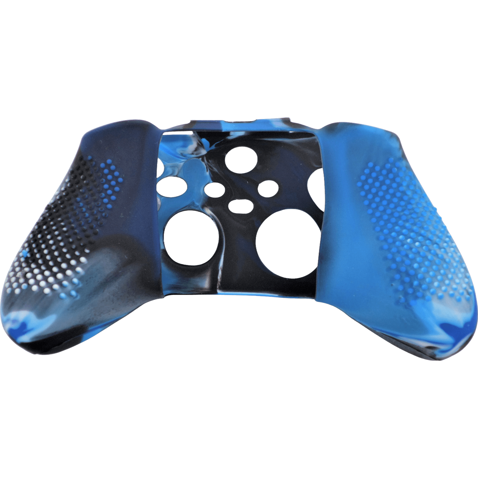 Skin grip cover for Xbox Series X controller soft silicone rubber with ribbed handle - Camo Blue | ZedLabz - 5