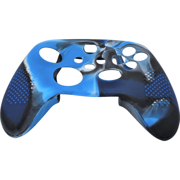 Skin grip cover for Xbox Series X controller soft silicone rubber with ribbed handle - Camo Blue | ZedLabz