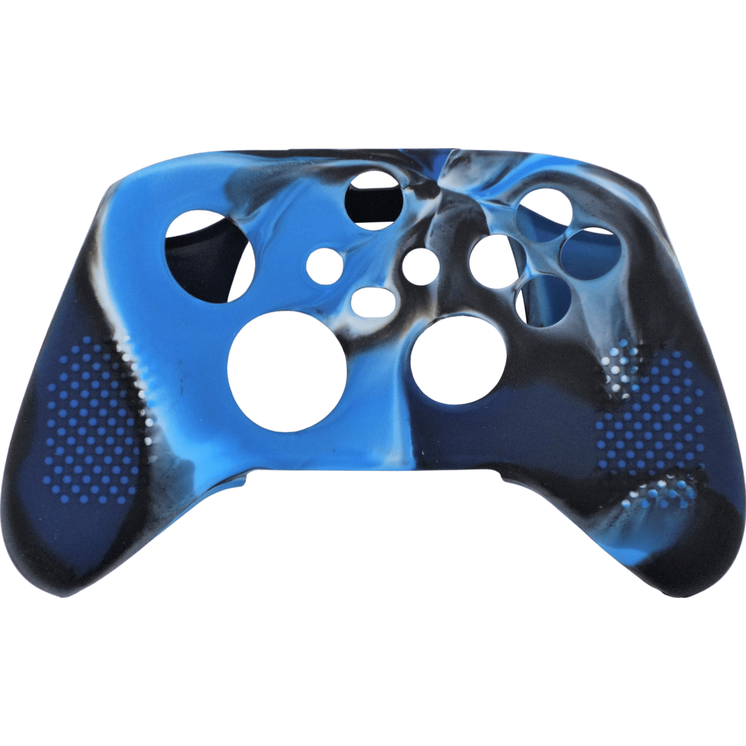 Skin grip cover for Xbox Series X controller soft silicone rubber with ribbed handle - Camo Blue | ZedLabz - 8