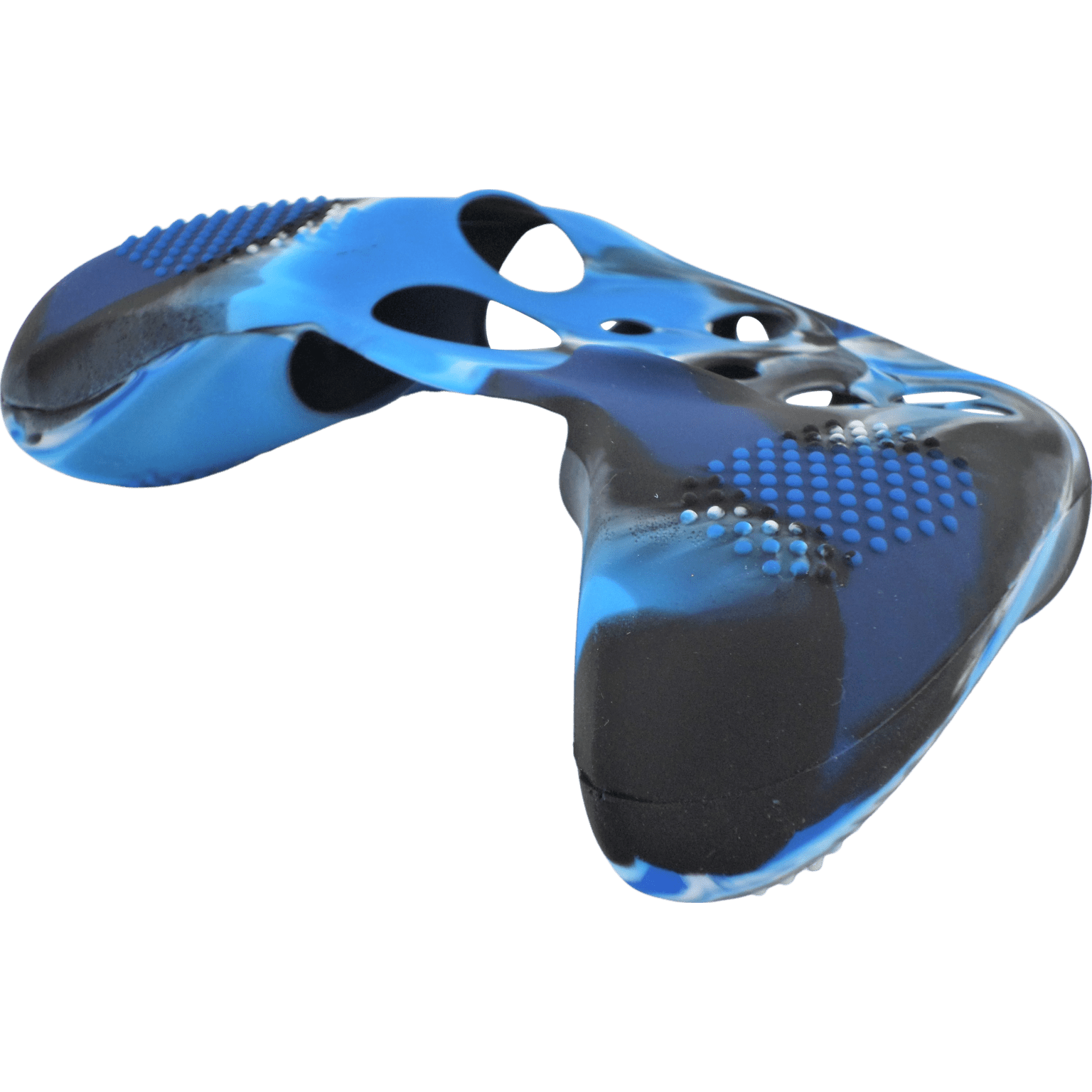 Skin grip cover for Xbox Series X controller soft silicone rubber with ribbed handle - Camo Blue | ZedLabz - 4